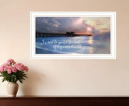 Rest of My Sunsets White Framed Print Wall Art