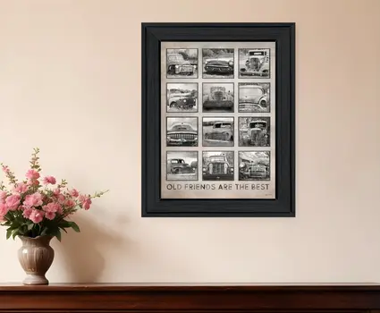 Old Friends Cars Are The Best Black Framed Print Wall Art