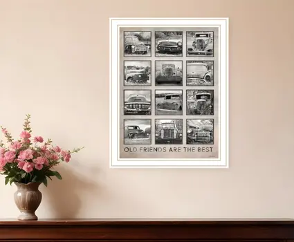 Old Friends Cars Are The Best White Framed Print Wall Art