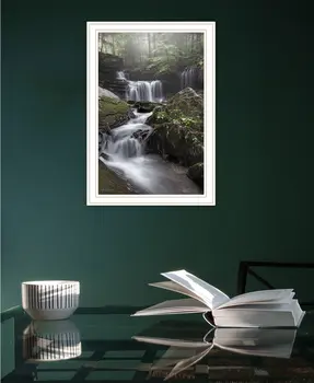 Ricketts Waterfall White Framed Print Wall Art