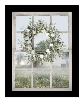 Spring Farm View Black Framed Print Wall Art