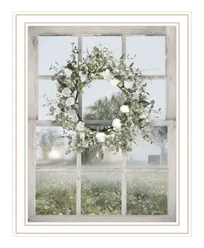 Spring Farm View White Framed Print Wall Art