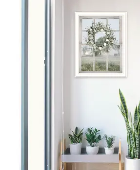 Spring Farm View White Framed Print Wall Art