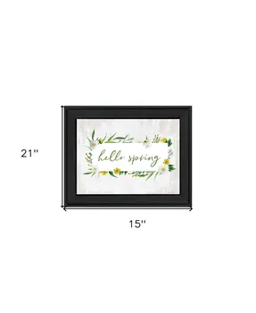 Hello Spring Black Framed Print Wall Art