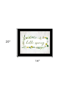Hello Spring Black Framed Print Wall Art