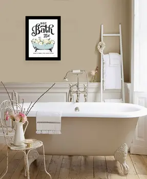 Hot Bath Black Framed Print Bathroom Wall Art