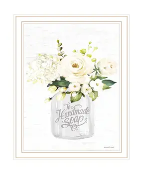 Bathroom Flower Ja White Framed Print Bathroom Wall Art