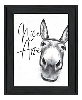 Nice Donkey Black Framed Print Bathroom Wall Art