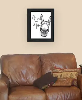 Nice Donkey Black Framed Print Bathroom Wall Art