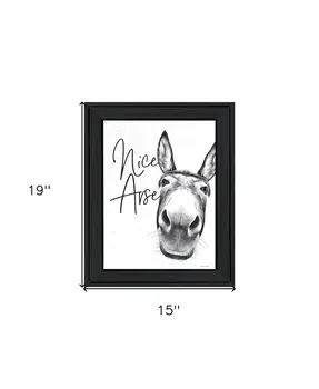 Nice Donkey Black Framed Print Bathroom Wall Art