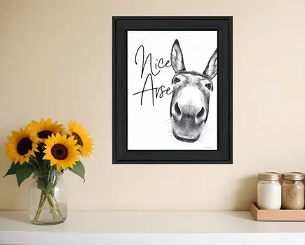 Nice Donkey Black Framed Print Bathroom Wall Art