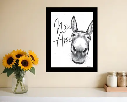 Nice Arse Black Framed Print Bathroom Wall Art