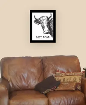 Herd That Black Framed Print Bathroom Wall Art