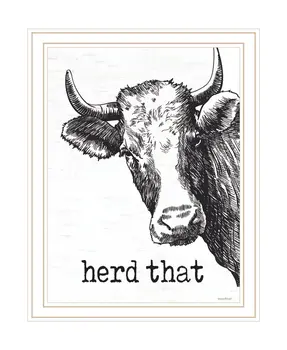 Herd That White Framed Print Bathroom Wall Art