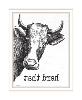 Herd That White Framed Print Bathroom Wall Art