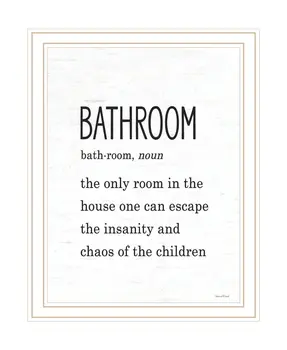Bathroom Escape White Framed Print Bathroom Wall Art