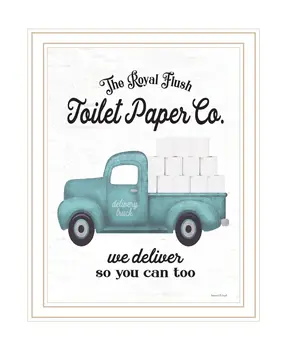 Toilet Paper Co White Framed Print Bathroom Wall Art