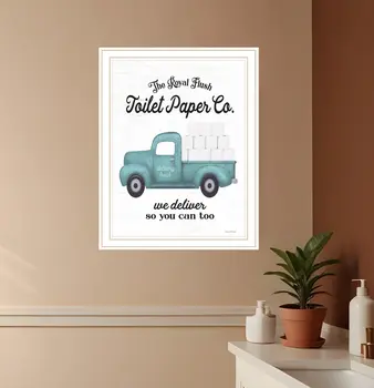Toilet Paper Co White Framed Print Bathroom Wall Art