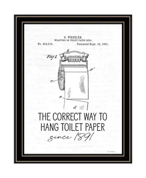 Correct Way to Hang Toilet Paper Black Framed Print Bathroom Wall Art