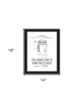 Correct Way to Hang Toilet Paper Black Framed Print Bathroom Wall Art