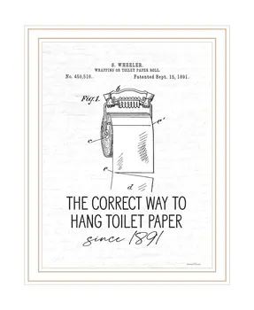 Correct Way to Hang Toilet Paper White Framed Print Bathroom Wall Art