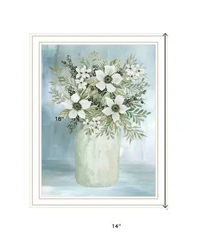 White Blooms White Framed Print Wall Art