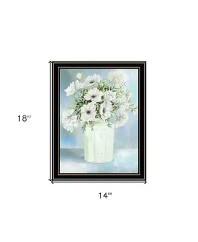 White Blooms Black Double Groove Framed Print Wall Art