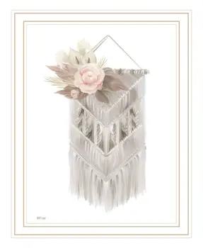 BOHEMIAN MACRAME White Framed Print Wall Art