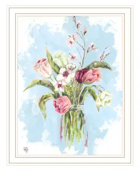 Flourish White Framed Print Wall Art