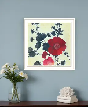 Japanese Blossoms White Framed Print Wall Art
