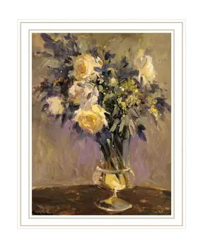 Evening Vase White Framed Print Wall Art
