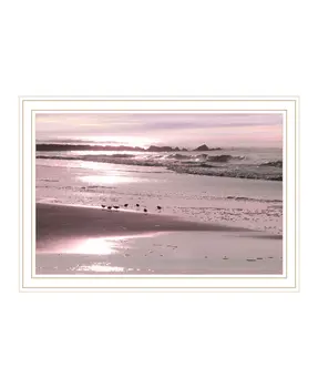 Breakfast On The Beach White Framed Print Wall Art