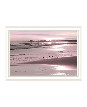 Breakfast On The Beach White Framed Print Wall Art
