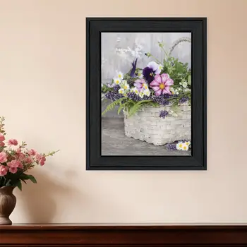 Fresh Garden Basket Black Framed Print Wall Art