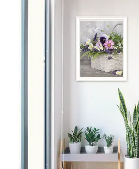 Fresh Garden Basket White Framed Print Wall Art