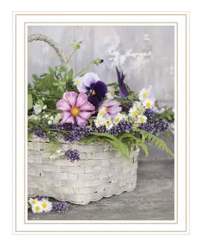 Fresh Garden Basket White Framed Print Wall Art