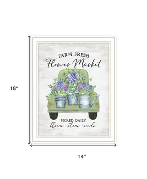 Flower Market Hyacinths White Framed Print Wall Art
