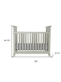 Gray Solid and Manufactured Wood Standard Three In One Convertible Crib