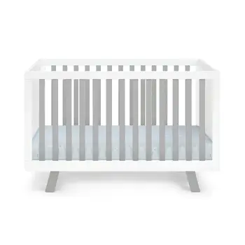 Gray and White Solid and Manufactured Wood Standard Three In One Convertible Crib