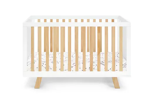 Natural And White Wood Standard Three In One Convertible Crib