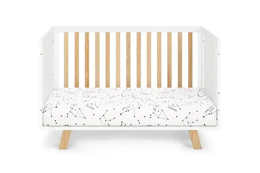 Natural And White Wood Standard Three In One Convertible Crib