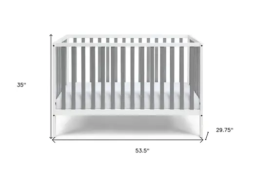 Gray and White Solid and Manufactured Wood Standard Three In One Convertible Crib