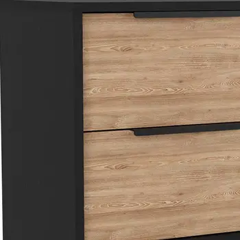 Three Piece Brown and Black Bedroom Set
