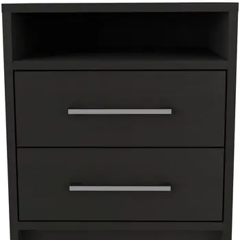 Two Piece Black and Gray Bedroom Set