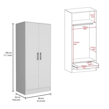 Two Piece White Bedroom Set