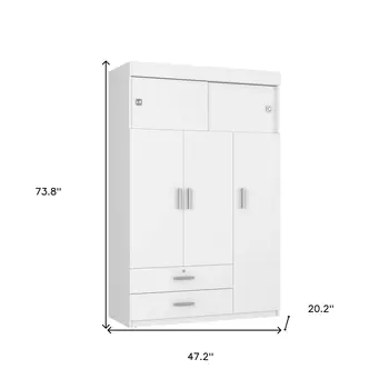 Two Piece White and Natural Bedroom Set