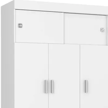 Two Piece White and Natural Bedroom Set
