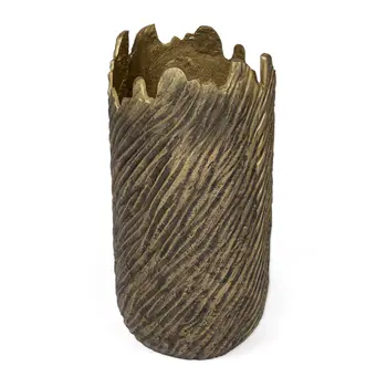 17" Gold Abstract Aluminum Table Vase