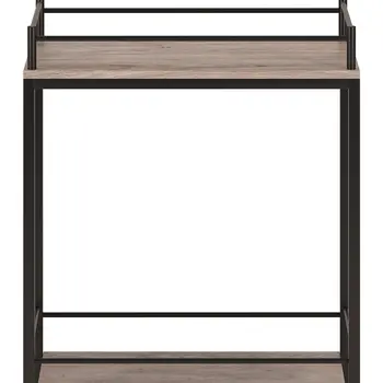 Gray and Black Steel Rolling Bar Cart