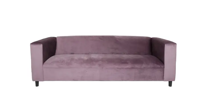 72" Lavender Velvet Sofa With Black Legs